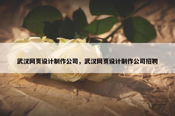 武汉网页设计制作公司，武汉网页设计制作公司招聘