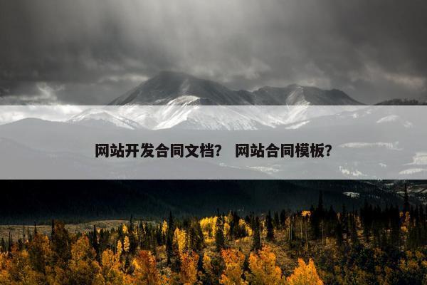 网站开发合同文档？ 网站合同模板？
