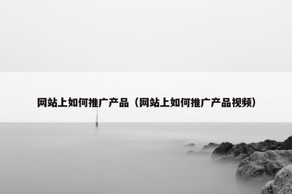 网站上如何推广产品（网站上如何推广产品视频）