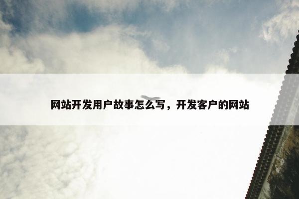 网站开发用户故事怎么写，开发客户的网站