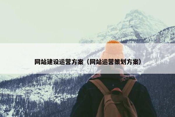 网站建设运营方案（网站运营策划方案）