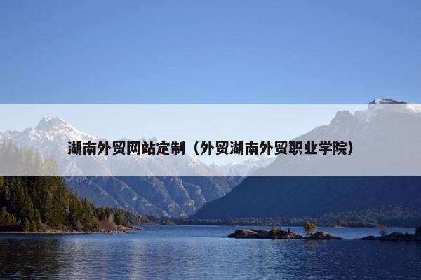 湖南外贸网站定制（外贸湖南外贸职业学院）