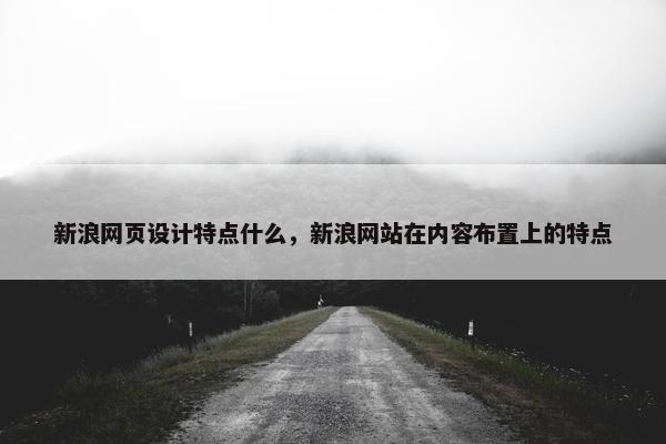 新浪网页设计特点什么，新浪网站在内容布置上的特点
