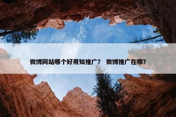 微博网站哪个好用知推广？ 微博推广在哪？