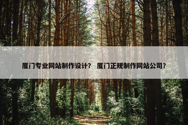 厦门专业网站制作设计？ 厦门正规制作网站公司？