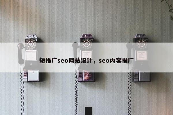 短推广seo网站设计，seo内容推广