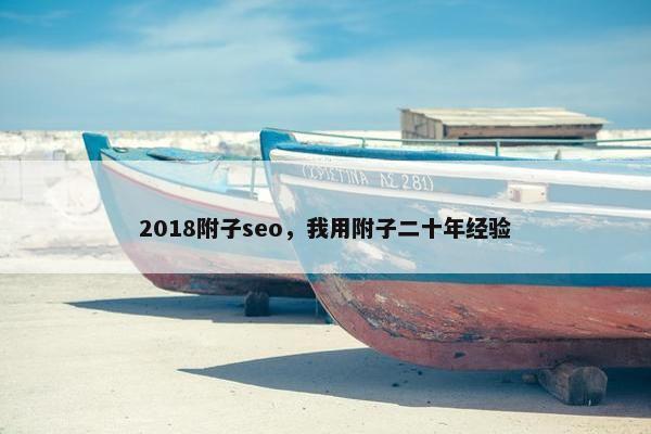 2018附子seo，我用附子二十年经验