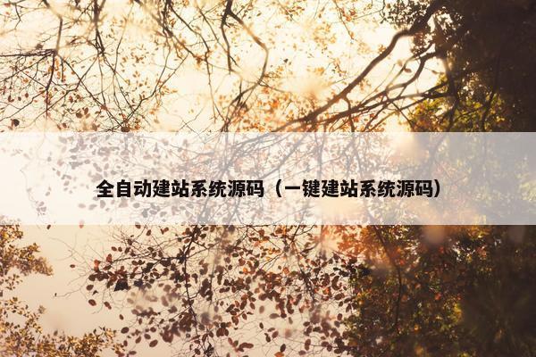 全自动建站系统源码（一键建站系统源码）