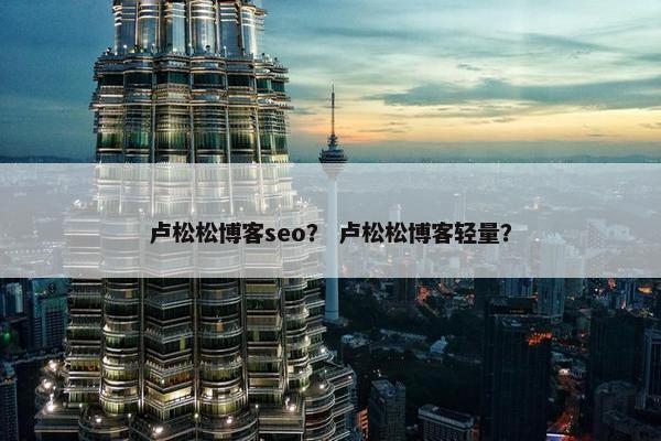 卢松松博客seo？ 卢松松博客轻量？