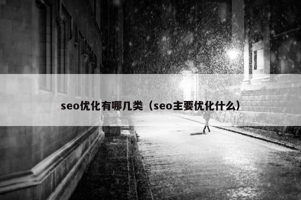 seo优化有哪几类（seo主要优化什么）