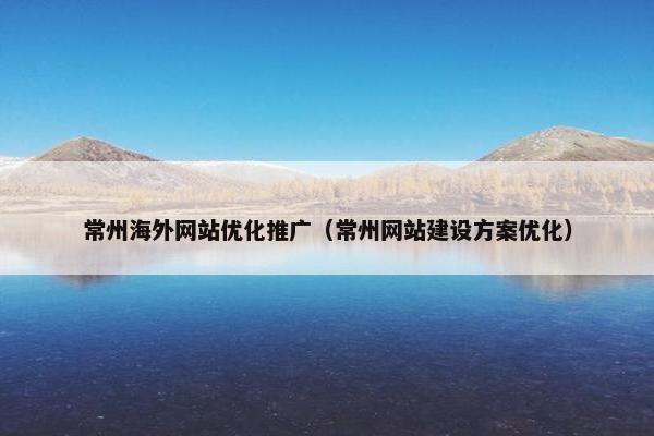 常州海外网站优化推广（常州网站建设方案优化）