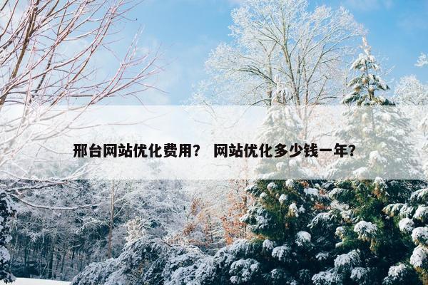 邢台网站优化费用？ 网站优化多少钱一年？