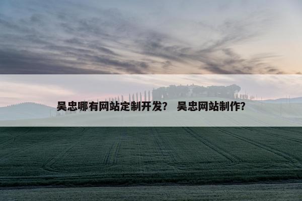吴忠哪有网站定制开发？ 吴忠网站制作？