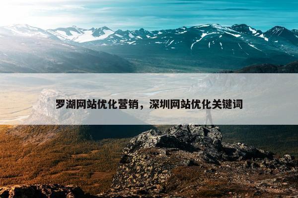 罗湖网站优化营销，深圳网站优化关键词