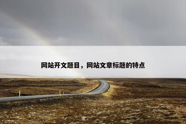 网站开文题目，网站文章标题的特点