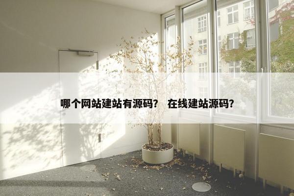 哪个网站建站有源码？ 在线建站源码？