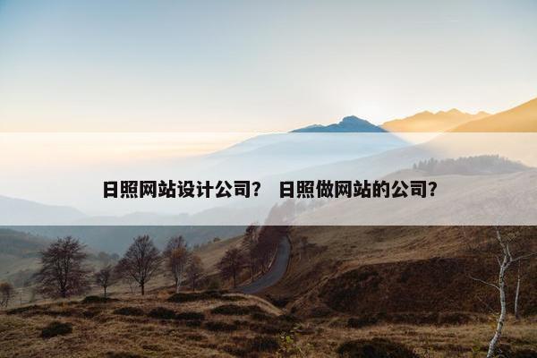 日照网站设计公司？ 日照做网站的公司？