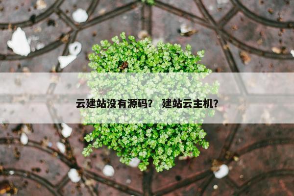 云建站没有源码？ 建站云主机？