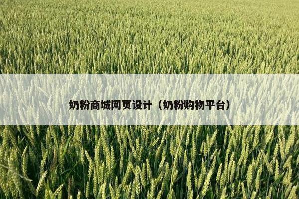 奶粉商城网页设计（奶粉购物平台）
