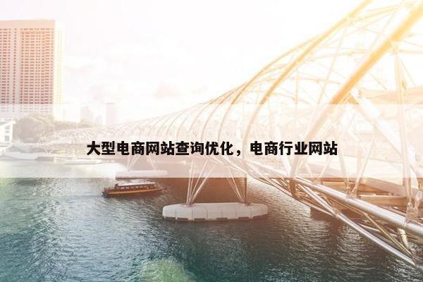 大型电商网站查询优化，电商行业网站