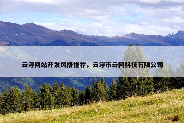 云浮网站开发风格推荐，云浮市云网科技有限公司