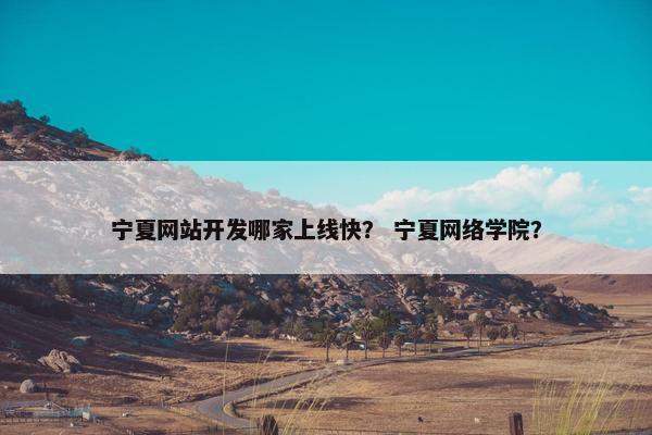 宁夏网站开发哪家上线快？ 宁夏网络学院？