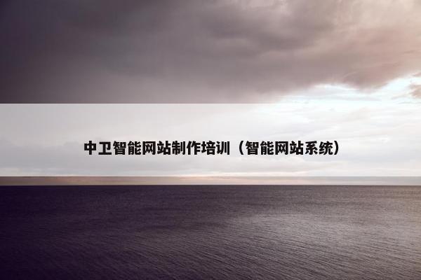 中卫智能网站制作培训（智能网站系统）