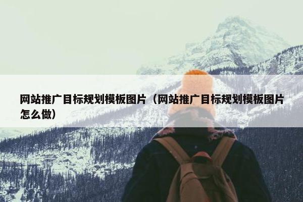 网站推广目标规划模板图片（网站推广目标规划模板图片怎么做）