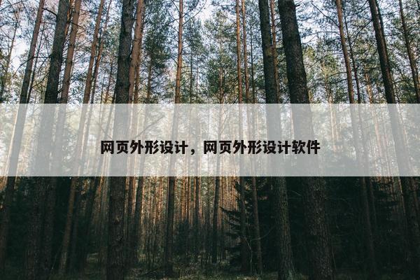 网页外形设计，网页外形设计软件