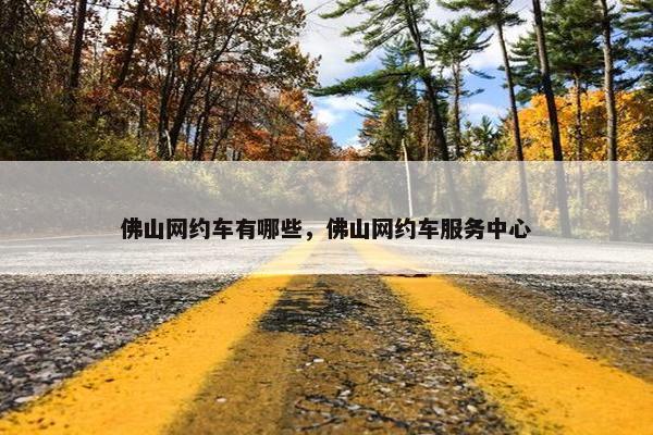 佛山网约车有哪些，佛山网约车服务中心