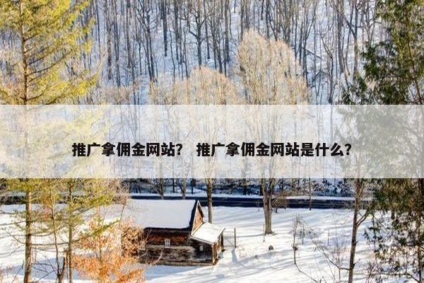 推广拿佣金网站？ 推广拿佣金网站是什么？