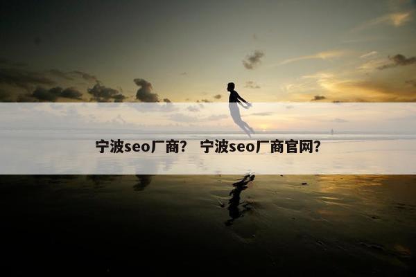 宁波seo厂商？ 宁波seo厂商官网？