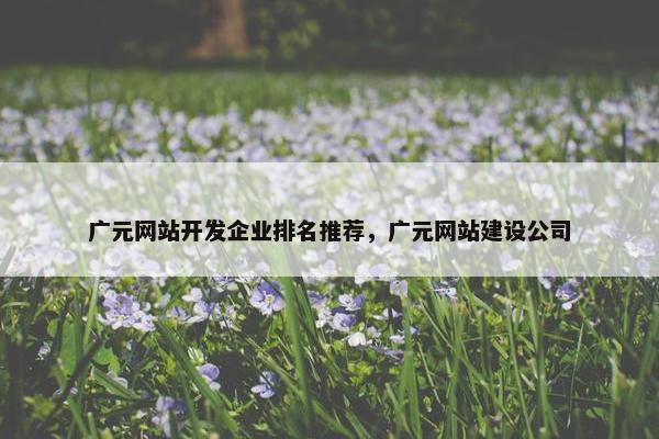广元网站开发企业排名推荐，广元网站建设公司