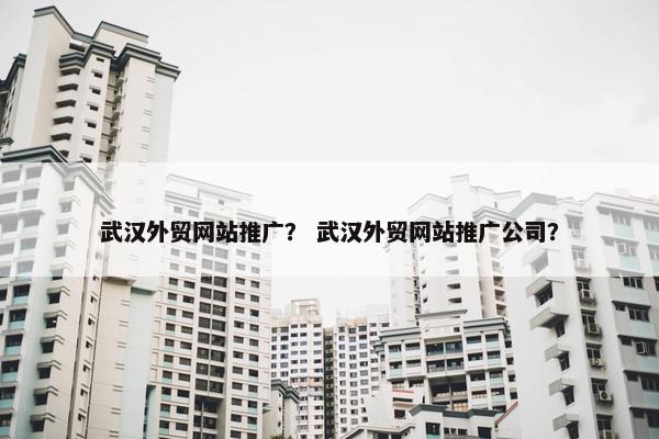 武汉外贸网站推广？ 武汉外贸网站推广公司？