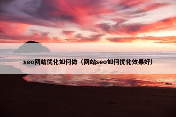 seo网站优化如何做（网站seo如何优化效果好）