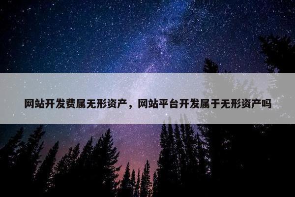 网站开发费属无形资产，网站平台开发属于无形资产吗