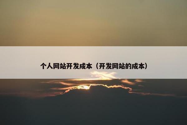 个人网站开发成本（开发网站的成本）