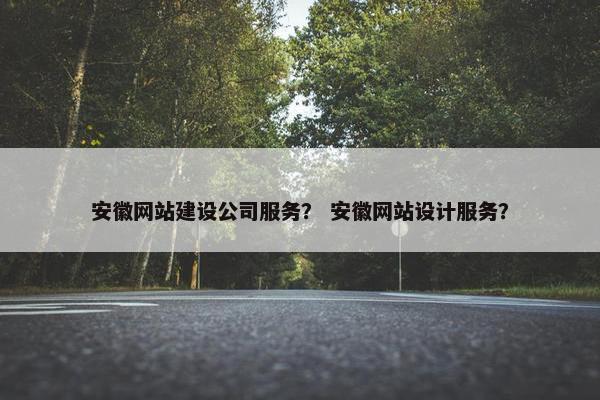 安徽网站建设公司服务？ 安徽网站设计服务？