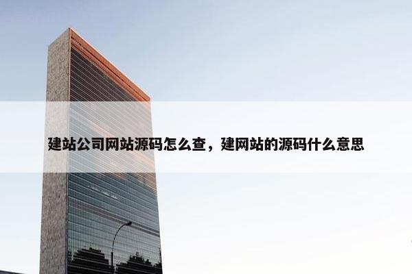 建站公司网站源码怎么查，建网站的源码什么意思