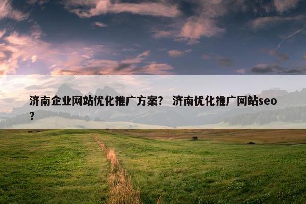 济南企业网站优化推广方案？ 济南优化推广网站seo？