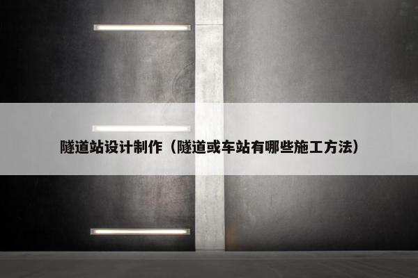 隧道站设计制作（隧道或车站有哪些施工方法）