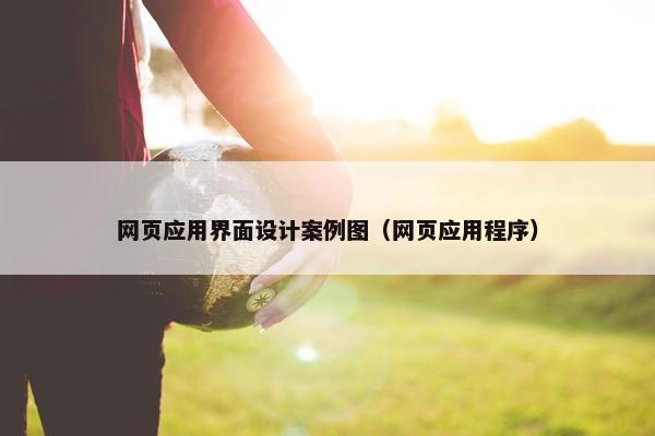 网页应用界面设计案例图（网页应用程序）