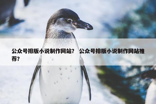 公众号排版小说制作网站？ 公众号排版小说制作网站推荐？