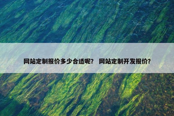 网站定制报价多少合适呢？ 网站定制开发报价？