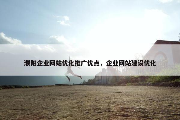濮阳企业网站优化推广优点，企业网站建设优化