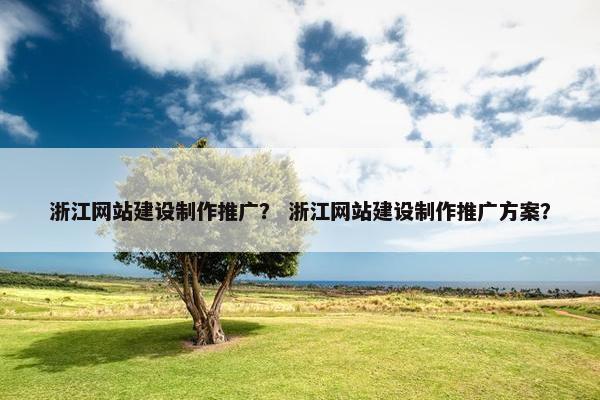 浙江网站建设制作推广？ 浙江网站建设制作推广方案？