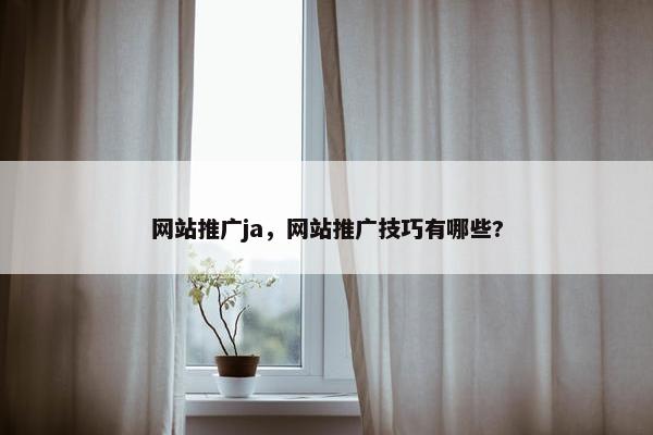 网站推广ja，网站推广技巧有哪些?