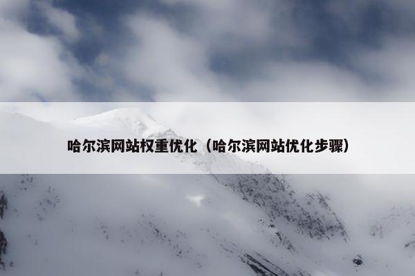 哈尔滨网站权重优化（哈尔滨网站优化步骤）