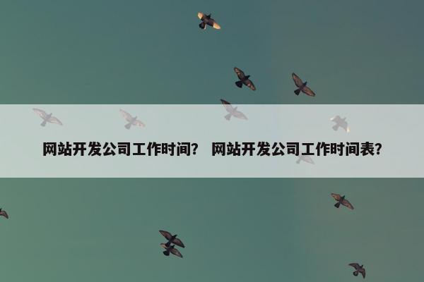 网站开发公司工作时间？ 网站开发公司工作时间表？