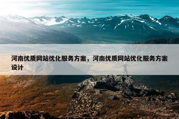 河南优质网站优化服务方案，河南优质网站优化服务方案设计